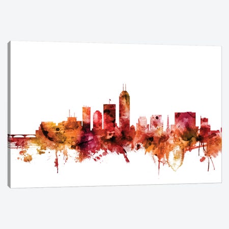 Indianapolis, Indiana Skyline Canvas Print #MTO1390} by Michael Tompsett Canvas Artwork