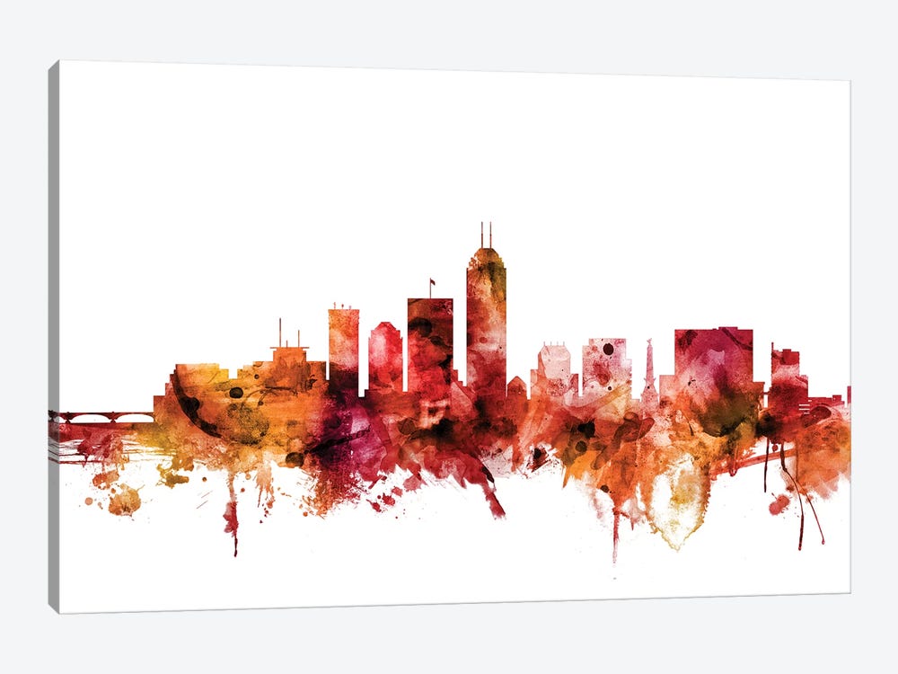 Indianapolis, Indiana Skyline by Michael Tompsett 1-piece Canvas Artwork