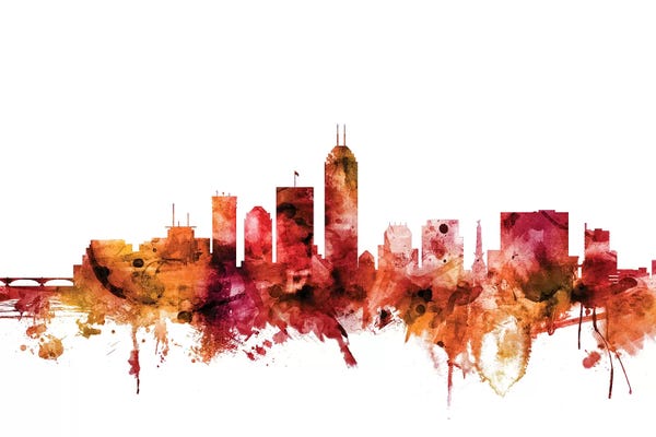 Indianapolis: Rusted Indianapolis, Indiana Skyline by Michael Tompsett