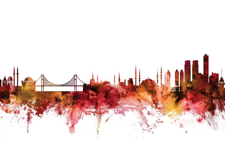 Rusted Istanbul, Turkey Skyline by Michael Tompsett wall art