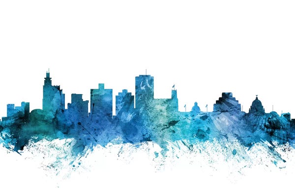 Mississippi: Blue Jackson, Mississippi Skyline by Michael Tompsett