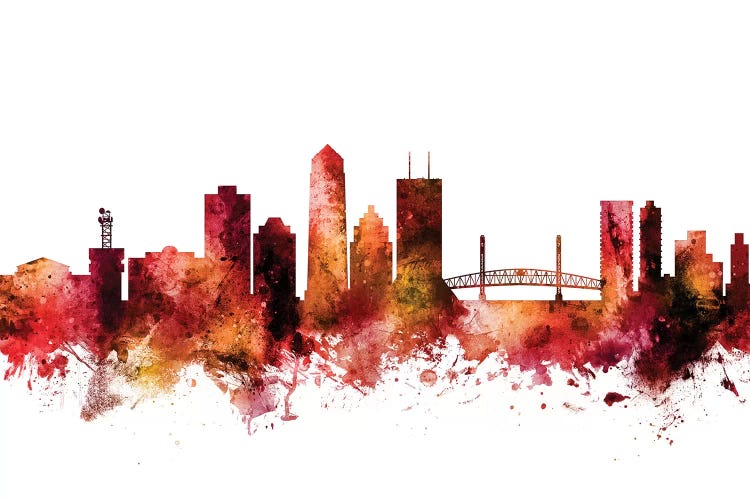 Rusted Jacksonville, Florida Skyline by Michael Tompsett wall art