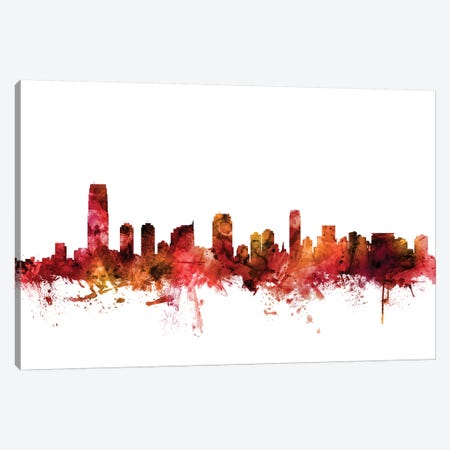 Jersey City, New Jersey Skyline Canvas Print #MTO1402} by Michael Tompsett Canvas Wall Art