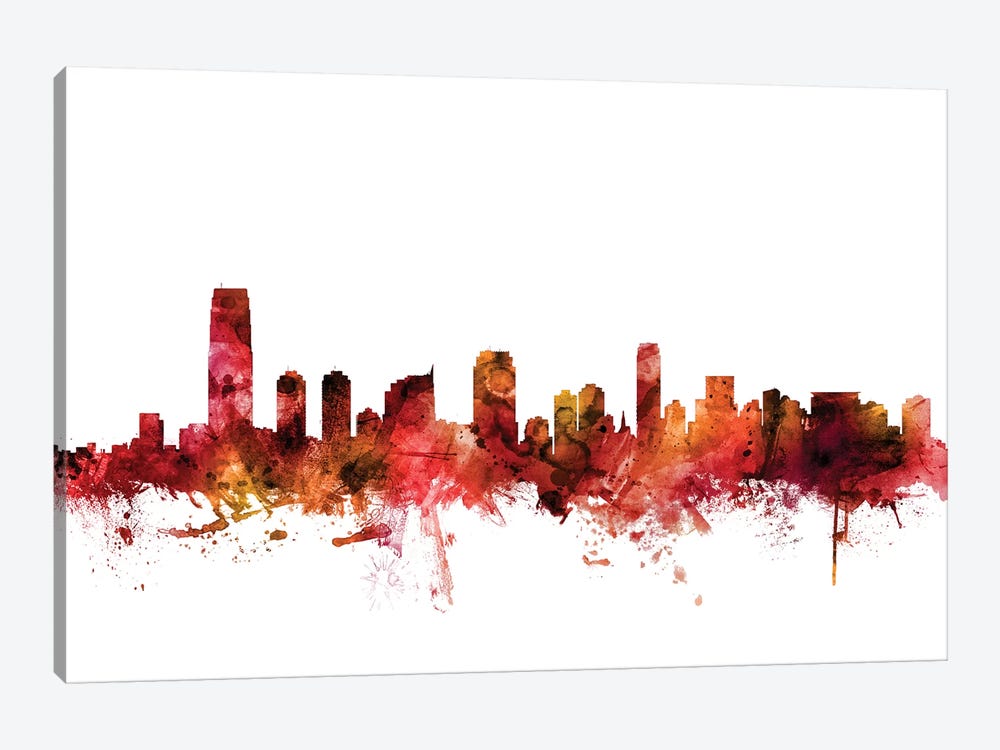 Jersey City, New Jersey Skyline by Michael Tompsett 1-piece Canvas Artwork