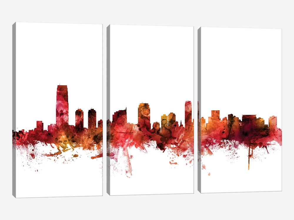 Jersey City, New Jersey Skyline by Michael Tompsett 3-piece Canvas Art