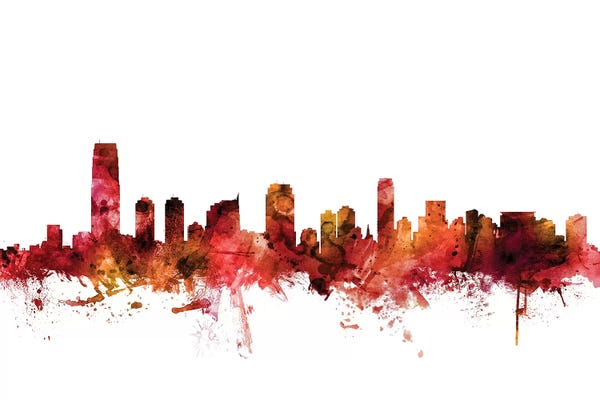 New Jersey: Rusted Jersey City, New Jersey Skyline by Michael Tompsett