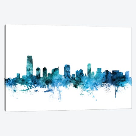 Jersey City, New Jersey Skyline Canvas Print #MTO1403} by Michael Tompsett Canvas Art