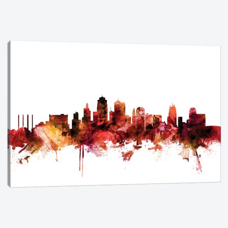 Kansas City, Missouri Skyline Canvas Print #MTO1406} by Michael Tompsett Canvas Art Print