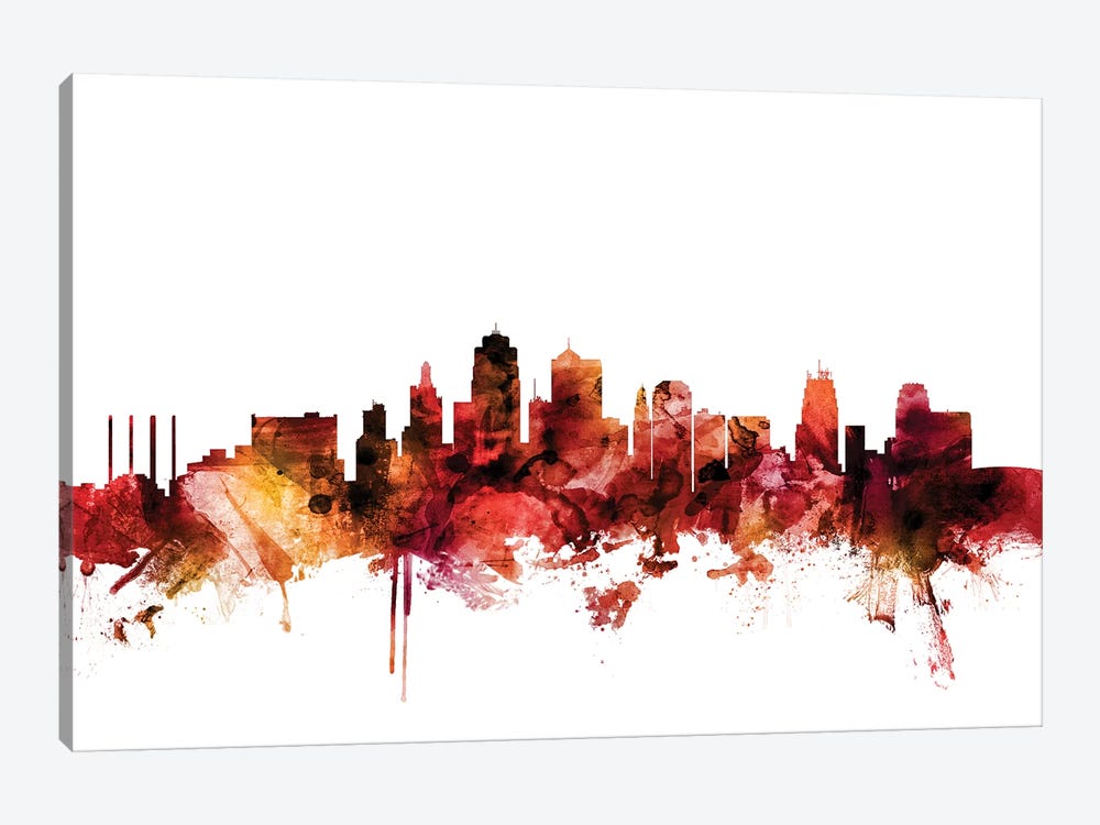 Kansas City, Missouri Skyline by Michael Tompsett 1-piece Canvas Wall Art