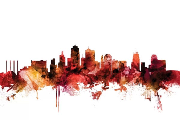 Kansas City Skylines: Rusted Kansas City, Missouri Skyline by Michael Tompsett