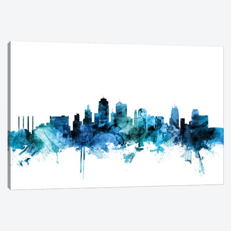 Kansas City, Missouri Skyline Canvas Print #MTO1407} by Michael Tompsett Canvas Print