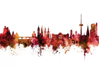 Rusted Koblenz, Germany Skyline by Michael Tompsett metal wall art