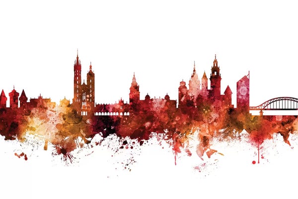 Kraków: Rusted Krakow, Poland Skyline by Michael Tompsett