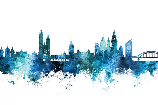 Blue Krakow, Poland Skyline