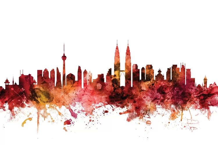 Rusted Kuala Lumpur, Malaysia Skyline by Michael Tompsett wall art