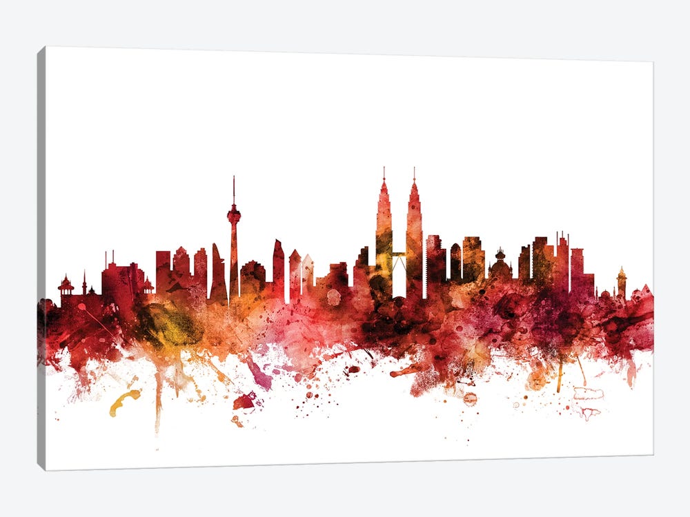 Kuala Lumpur, Malaysia Skyline by Michael Tompsett 1-piece Canvas Art Print