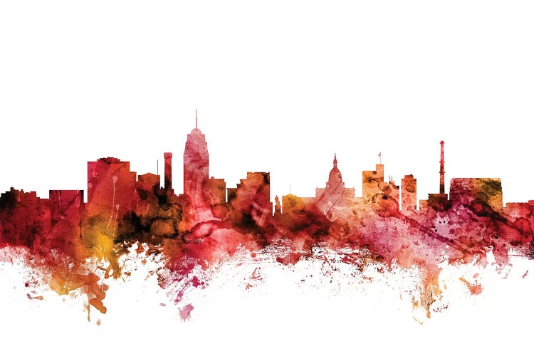 Rusted Lansing, Michigan Skyline by Michael Tompsett wall art