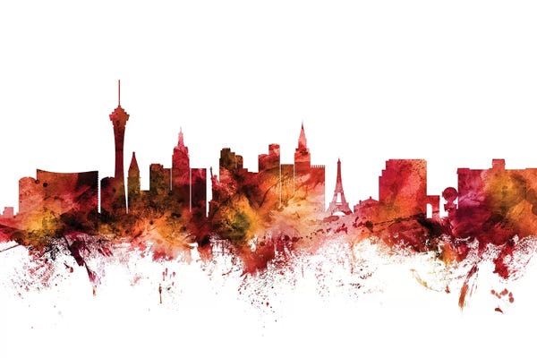Nevada: Rusted Las Vegas, Nevada Skyline by Michael Tompsett