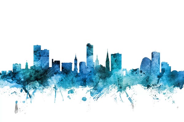 Blue Leicester, England Skyline