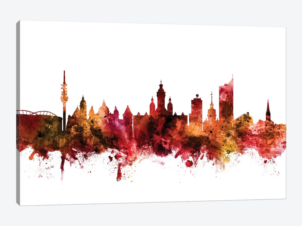 Leipzig, Germany Skyline by Michael Tompsett 1-piece Canvas Print
