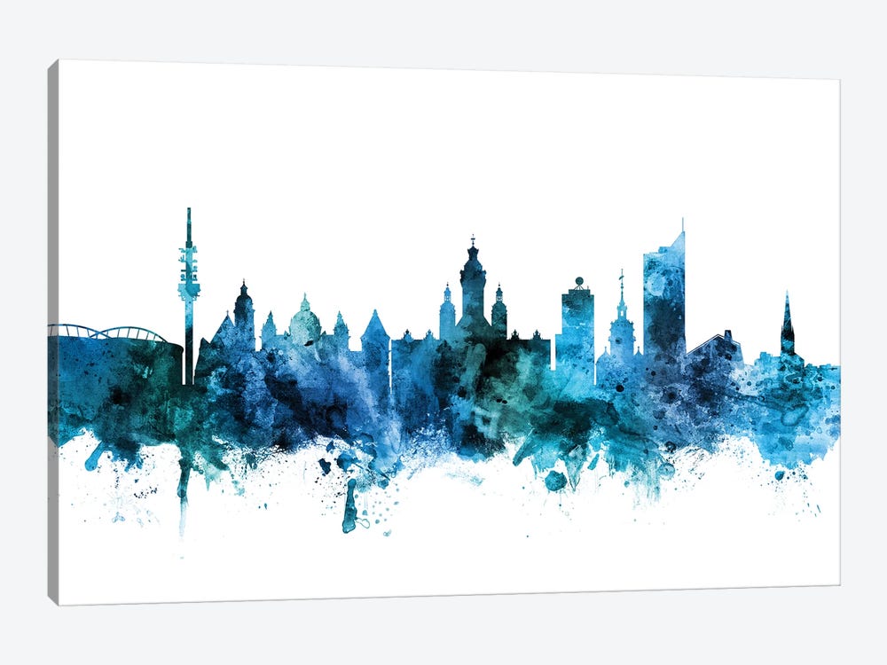 Leipzig, Germany Skyline by Michael Tompsett 1-piece Canvas Wall Art