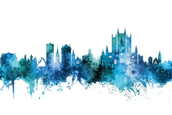 Lincoln: Blue Lincoln, England Skyline by Michael Tompsett