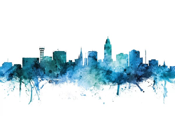 Lincoln: Blue Lincoln, Nebraska Skyline by Michael Tompsett