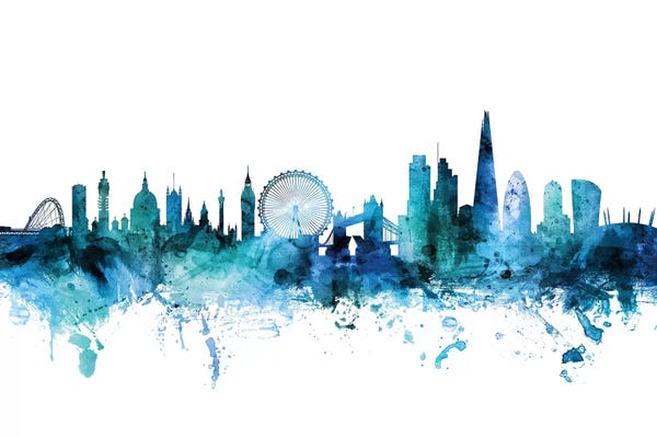 London: Blue London, England Skyline by Michael Tompsett