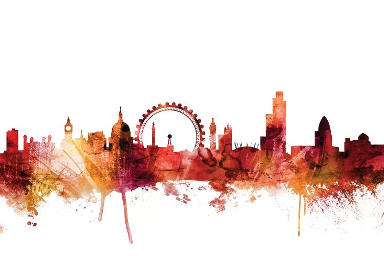 Rusted London, England Skyline by Michael Tompsett wall art