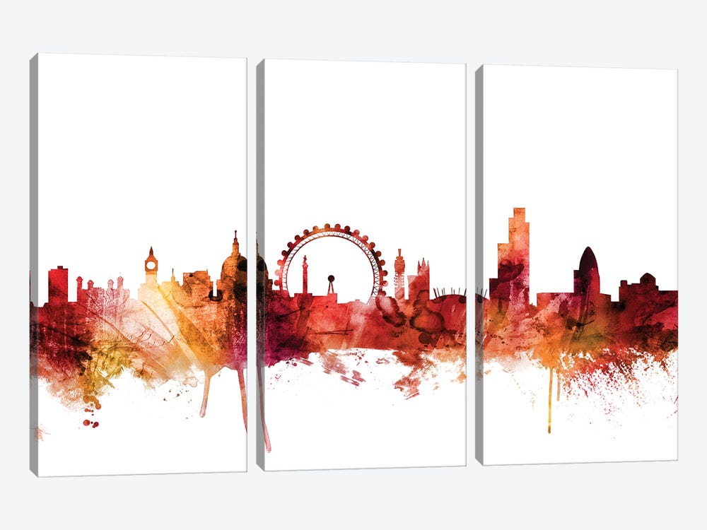London, England Skyline by Michael Tompsett 3-piece Canvas Art