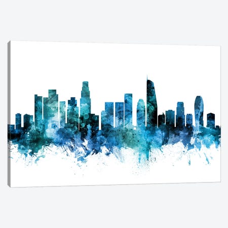 Los Angeles, California Skyline Canvas Print #MTO1446} by Michael Tompsett Canvas Art Print