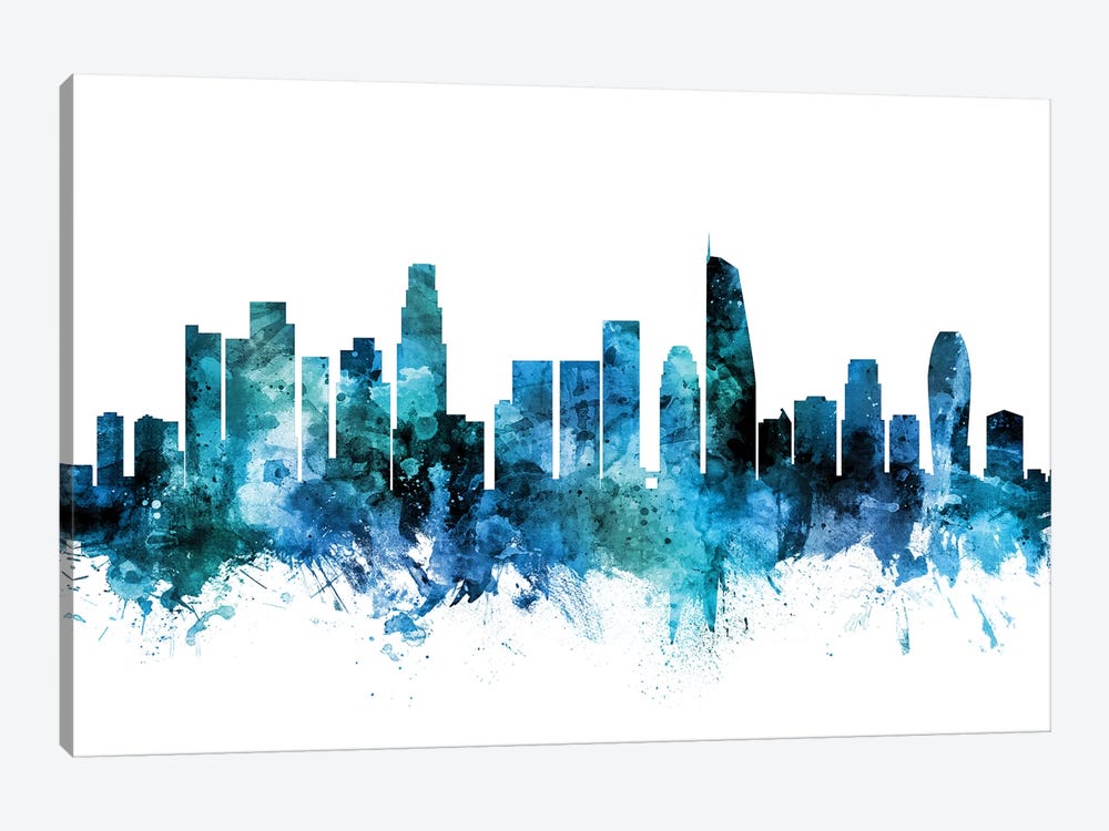 Los Angeles, California Skyline by Michael Tompsett 1-piece Canvas Artwork