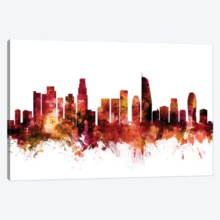 Los Angeles, California Skyline Canvas Print #MTO1447} by Michael Tompsett Canvas Print