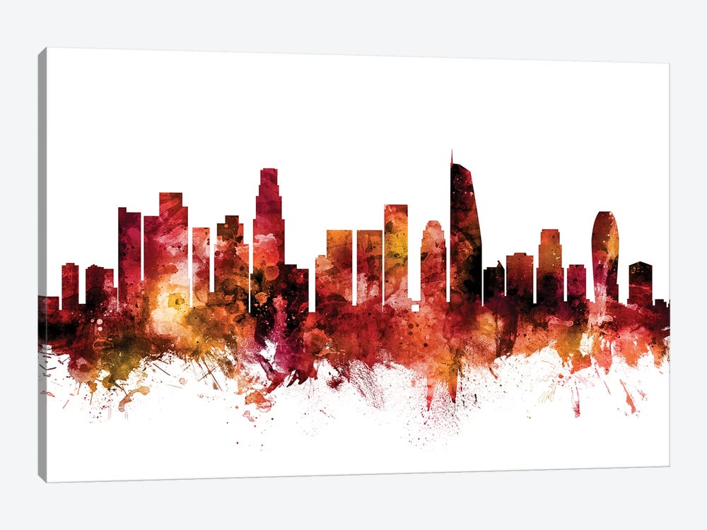 Los Angeles, California Skyline by Michael Tompsett 1-piece Art Print