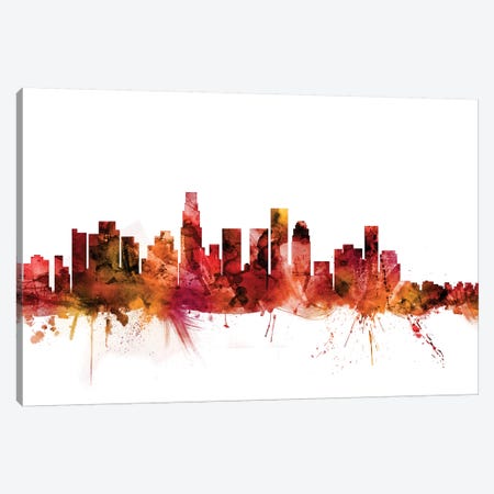 Los Angeles, California Skyline Canvas Print #MTO1448} by Michael Tompsett Canvas Artwork
