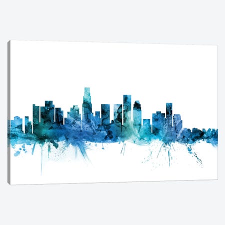 Los Angeles, California Skyline Canvas Print #MTO1449} by Michael Tompsett Canvas Wall Art