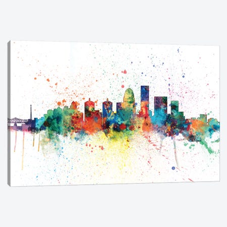 Louisville Thin Line City Skyline Fun Colorful Art Series