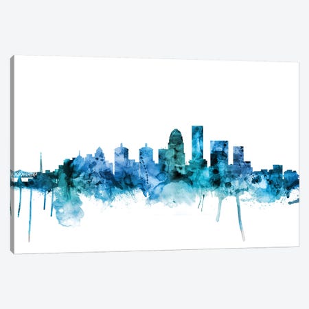 Louisville, Kentucky City Skyline Canvas Print #MTO1451} by Michael Tompsett Canvas Print