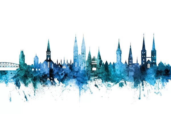 Blue Lubeck, Germany Skyline