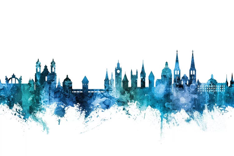 Blue Lucerne, Switzerland Skyline by Michael Tompsett wall art