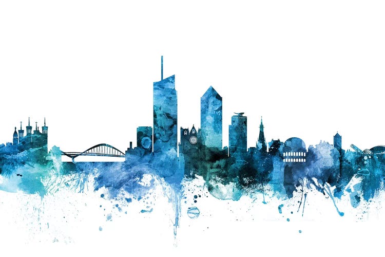 Blue Lyon, France Skyline by Michael Tompsett wall art