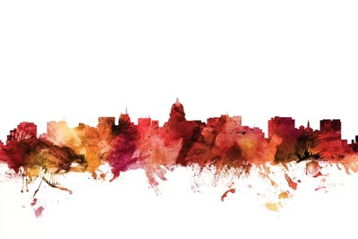 Rusted Madison, Wisconsin Skyline by Michael Tompsett multi panel art