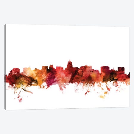 Madison, Wisconsin Skyline Canvas Print #MTO1460} by Michael Tompsett Canvas Artwork