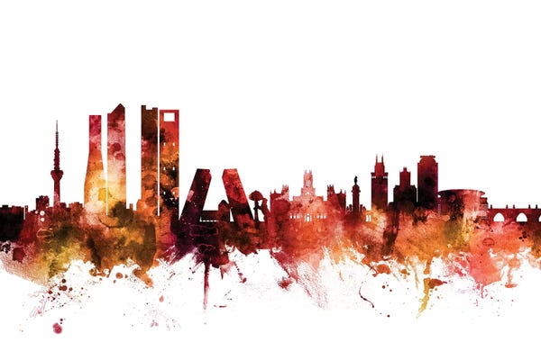 Spain: Rusted Madrid, Spain Skyline by Michael Tompsett