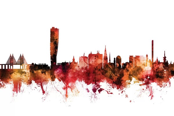 Sweden: Rusted Malmo, Sweden Skyline by Michael Tompsett