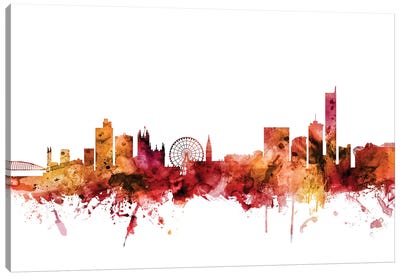 Manchester, England Skyline Canvas Art Print - Manchester Art