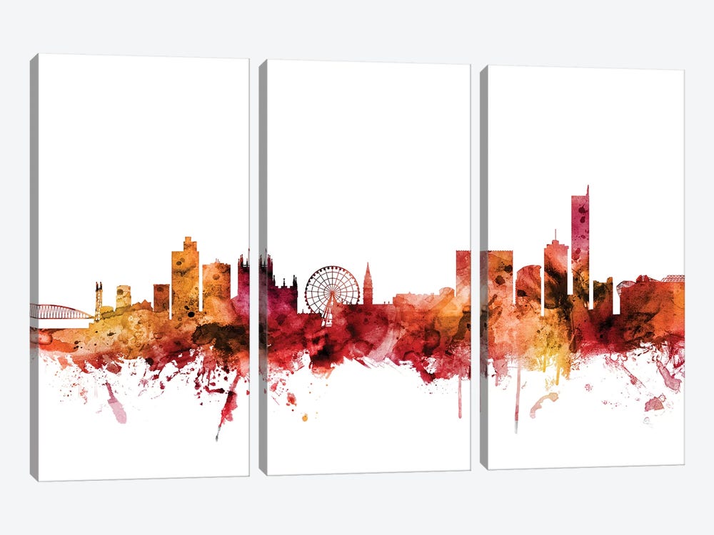 Manchester, England Skyline by Michael Tompsett 3-piece Canvas Art