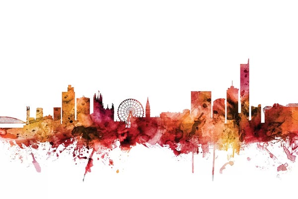 Manchester: Rusted Manchester, England Skyline by Michael Tompsett