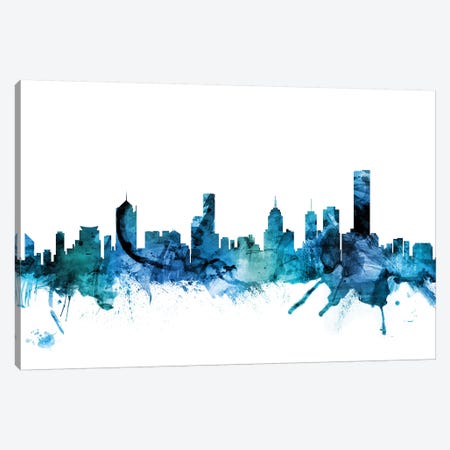 Melbourne, Australia Skyline Canvas Print #MTO1469} by Michael Tompsett Canvas Wall Art