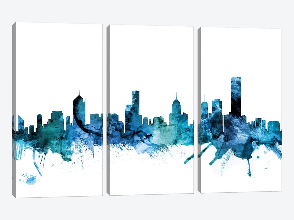 Melbourne, Australia Skyline by Michael Tompsett 3-piece Canvas Print